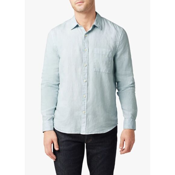 JOES Mens Shirt Small Blue Button Up Casual Pocket 100% Linen COOPER $168 - Picture 1 of 10